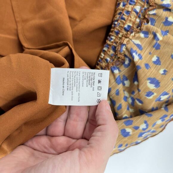 Foxiedox Mini Dress Luna Leopard Print Smocked Ruffle Flutter Sleeve M - Picture 8 of 10